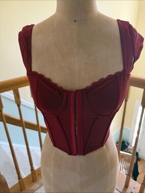 Garage Wine Red Corset-Style Camisole